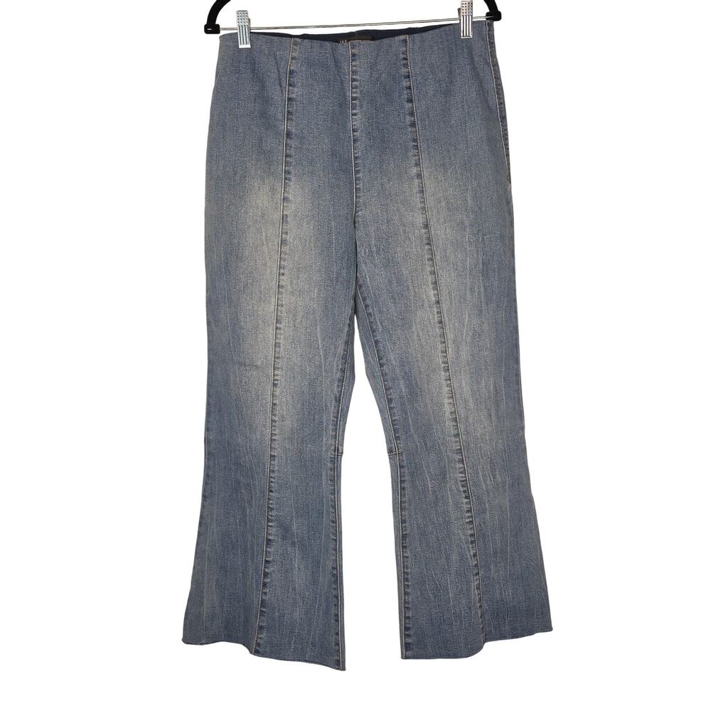 INC International Concepts Jeans Womens 12 Blue High Rise Flare Stretchy Boho